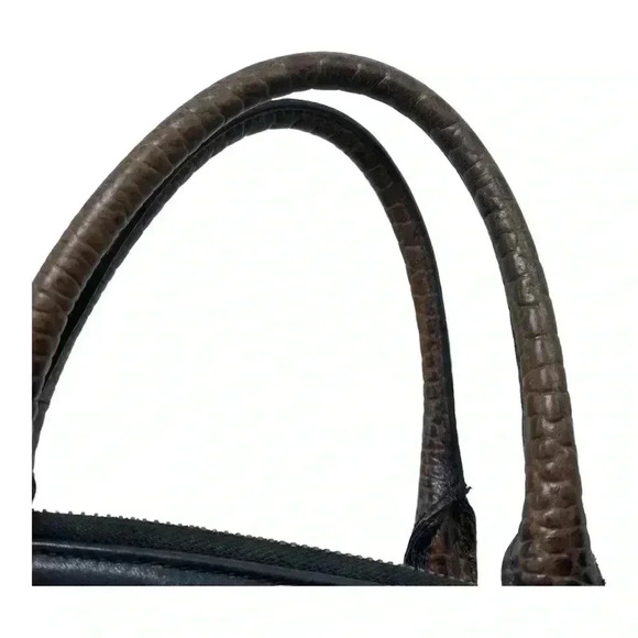 Brahmin Duxbury Leather Brown Croc Embossed Leather Dome Satchel Shoulder bag - Picture 5 of 8